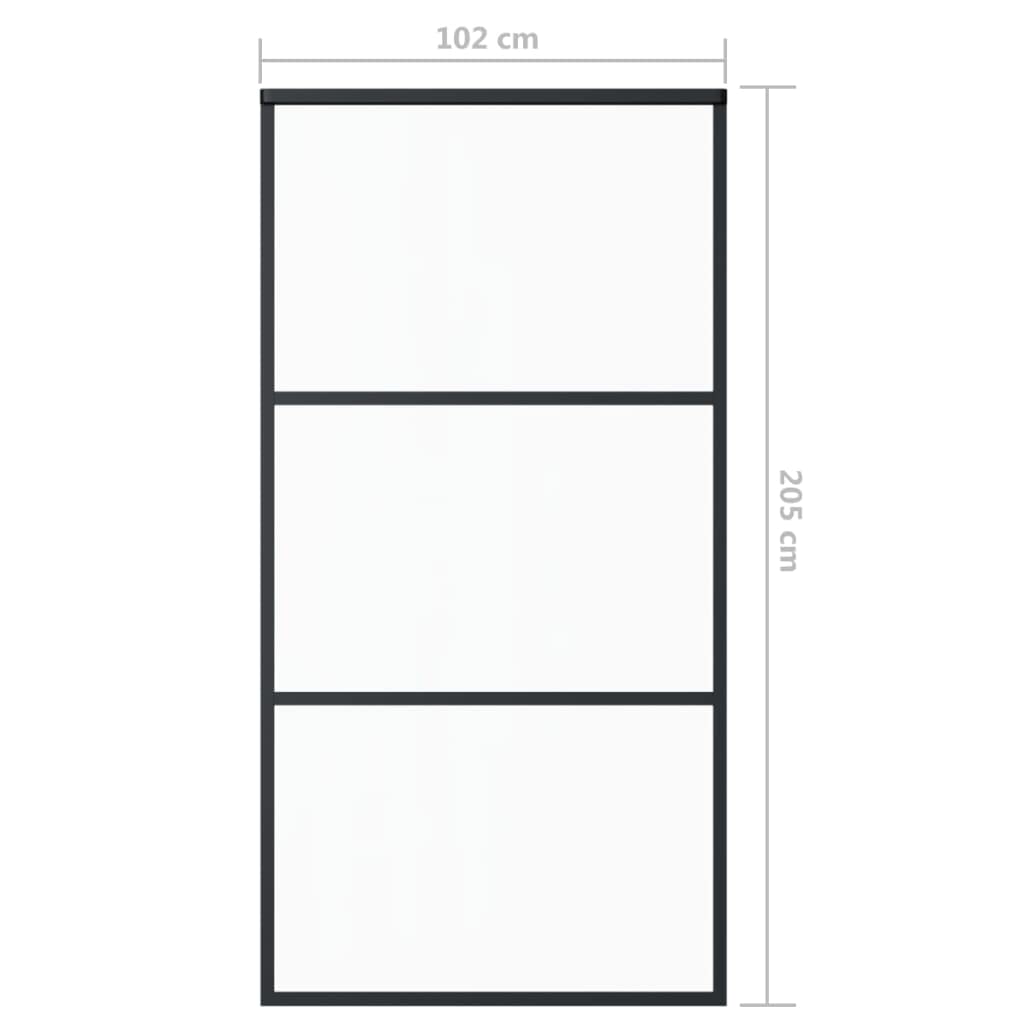 vidaXL Puerta Corredera con Herrajes Entrada Corrediza Deslizante Hogar Cuarto de Baño Salón Sala de Estar Habitación ESG Vidrio y Aluminio 102x205 cm