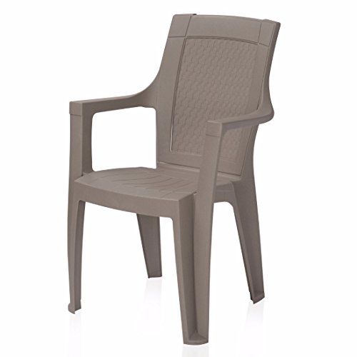Image of Nilkamal ROSA Plastic Mid Back with Arm Chair | Chairs for Home| Dining Room| Bedroom| Kitchen| Living Room| Office - Outdoor - Garden | Dust Free |100% Polypropylene Stackable Chairs | Set of 2