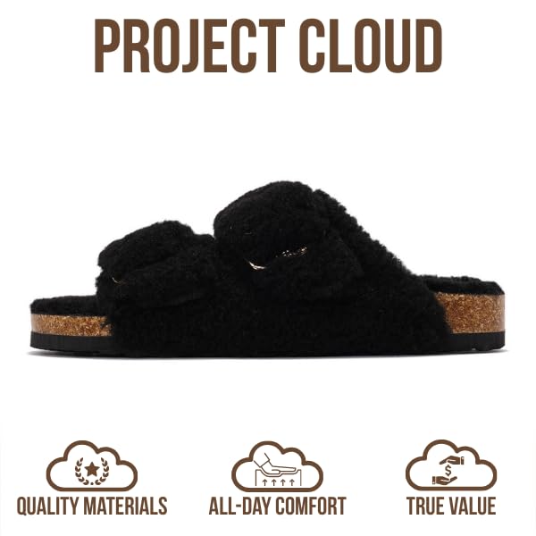 Image of Project Cloud 100% Genuine Leather Footbed Sandals for Women 2026 Comfortable Beach Essentials Womens Sandals Memory Foam Vacation Essentials Slides for Women Footwear (Santorini)