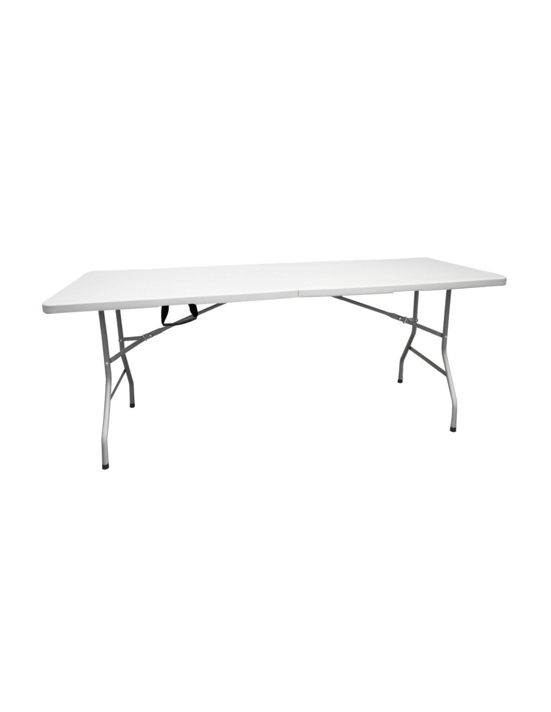 Jardin202 - Mesa Plegable Rectangular 180x70x74cm Catering | Mesa Resina con Patas de Acero Plegable para Eventos y terrazas | Unidad (Blanca)