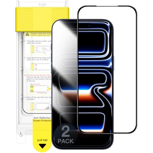 JETech Entspiegelte 9H+ Schutzfolie für iPhone 17 Pro, 2 Stück