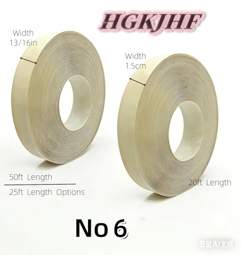 Image of HGKJHFmelamine Edging Tape. 13 /16in*25ft,pre Coated with hot melt Adhesive Flexible Veneer Edge Edging, Used for Cabinet and Furniture Maintenance (No6-yellow Stripe, 13 /16in*25ft)