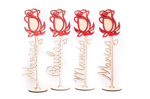 Olesea Rosa de Madera Personalizada Día de la Madre, Día del