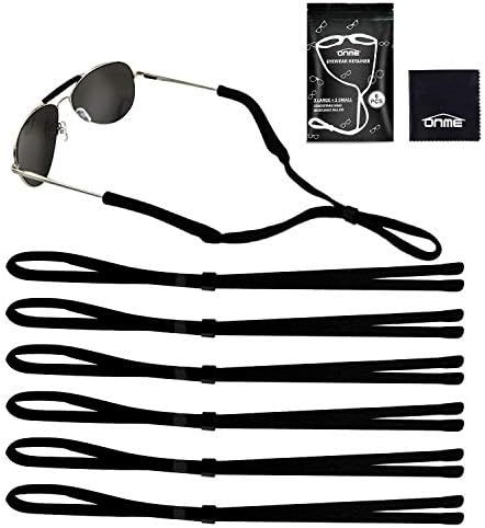 ONME Glasses Strap, Eye Glasses String Holder, Sports Sunglasses Strap for Men Women, Eyeglass Holders Around Neck, Adjustable Rope Eyewear Retainer, Pack of 6