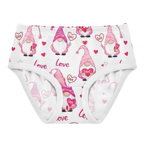 Joisal Toddler Underwear Floral 2t Cotton Girl Panties Cute Bright Briefs Underpants Cute Pink Cartoon Gnomes White