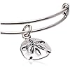 Alex and Ani Sand Dollar III Rafaelian Silver Bangle Bracelet