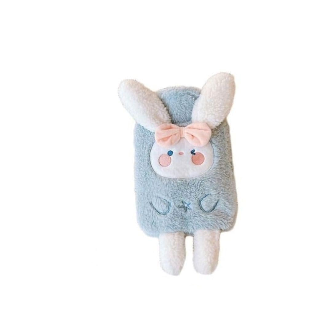Mayatra's Reusable Cartoon With Plush Cover Warm Belly Water-Heating Bag,Bottle,Heating Pad,Water Bag With Cute Cartoon Design Soft Cover,Hot Water Bottle&Rubber Bottle-1000 Ml(Multicolor)(Blue)