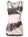 DJT Womens V Neck Faux Wrap Ruched Side Tank Top