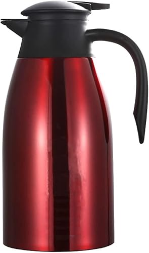 Jarra térmica de acero inoxidable, hervidor de vacío de doble pared de 68 onzas (2 litros), termo para café, té, agua caliente, 24 horas mantiene