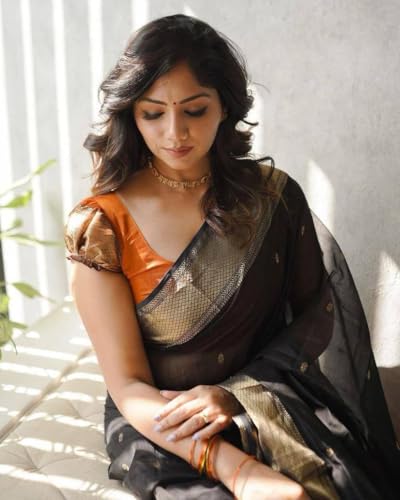 Image of Women's Cotton Soft Silk Sarees | Jamdani Cotton Saree With Attach Unstitched Blouse Piece