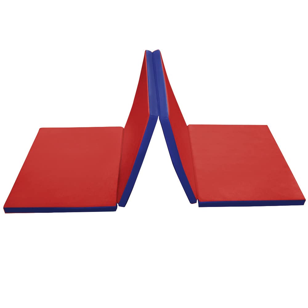 Grevinga Fun – Tappeto da ginnastica pieghevole Klipp Klapp (RG 35, morbido), rosso/blu, 200 x 100 x 6 cm