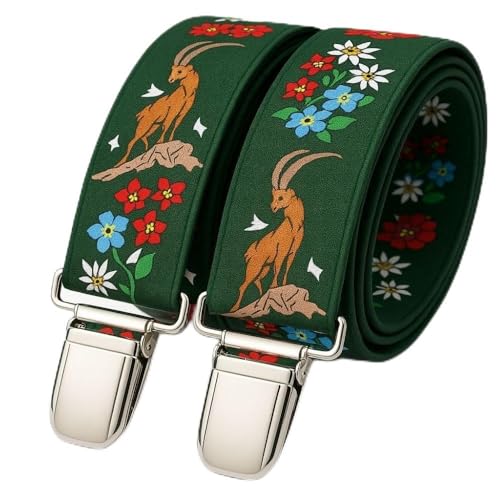 Bretelles pour homme motif Capricorne largeur 3,5 cm élastiques et grand confort