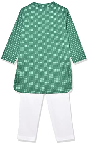 Image of Amazon Brand - Jam & Honey Cotton Boy Festive Printed Kurta And Pyjama Set Which Is Both Comfortable And Stylish