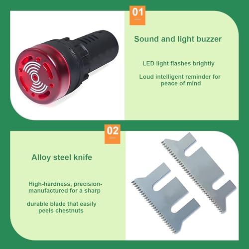 Commercial Stainless Steel Chestnut Peeler, 200Kg/h Capacity, 12V with 16 Knives, Ideal for Grocery Stores, Restaurants, Food Stalls, and Markets