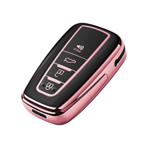 Tukellen for Toyota Key Fob Cover,Special Soft TPU Key Case Cover Protector Compatible with 2019-2025 Rav4 2018-2024 Camry 4Runner 2020-2022 Highlander Corolla Prius Avalon C-HR GT86-Rose Gold