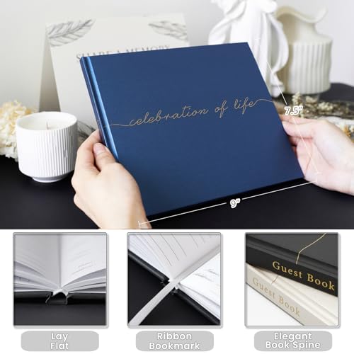 Livre d'or à couverture rigide haut de gamme pour services funéraires - 3