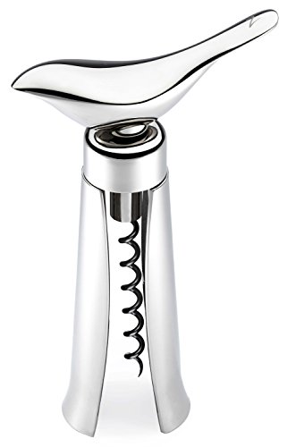 Zazzol Premium Wine Opener. Screwpull Corkscrew Type. Ergonomic Style. All Metal Material (Silver)