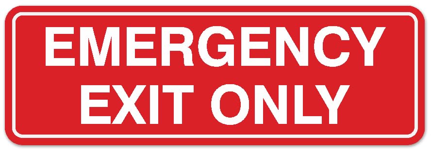 Standard Emergency Exit Only Sign - Easy Installation | Durable Wall or Door Sign (Red) - 3