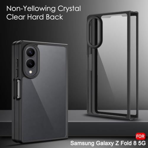 Image of TheGiftKart Hybrid Shockproof Back Cover Case for Samsung Galaxy Z Fold 8 5G | Camera Protection Module | Hard Back Cover Case for Samsung Z Fold8 5G (PC & TPU, Transparent Clear Back, Black Sides)
