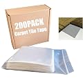 Vakerga Carpet Tile Tape 200 Pack Grey, Floating Floor Adhesive Connectors, Quick & Easy Installation, Ideal for Hard Floors