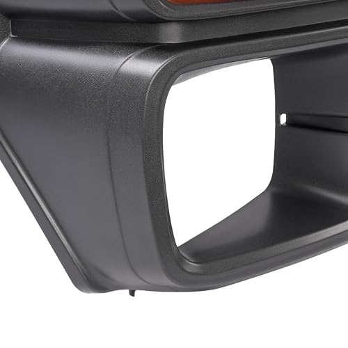 ALMULOO Headlight Bezel Right Compatible with 2008-2019 Ford E150/E250/E350 Super Duty w/Turn Signal Light Yellow Lens Black Bezel Passenger Side Headlamp Cover Door Bezel Trim by ALMULOO - Image 6