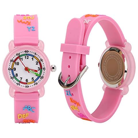 Children Watch, Dial Scale is Clear Accurate Time Keeping Digital Watch, Waterproof Designs for Kids Gifts(Letter Plastic Shell Powder) Cover