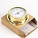 Classic Gold Wall-Mounted Barometer Weather Station, 5.7 Inch Barometric Pressure Gauge, Thermometer and Hygrometer for Indoor and Outdoor, Garden, Balcony, Garage, Living Room, Office