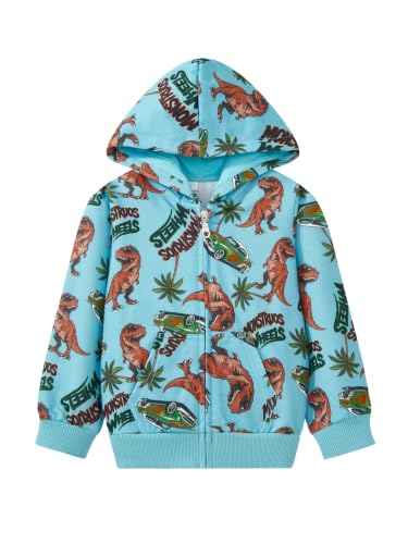 Image of Toddler Zip Up Hoodie Sweatshirt Fall Clothes Boys Jacket With Hood 2-7 Years