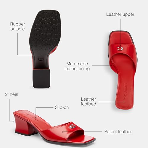 Image of COACH womens Holly Block Heel Sandals With Quilting