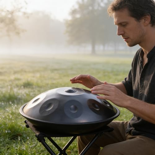Handpan Negro de 9 Notas Acero Inoxidable Profesional miniatura 3
