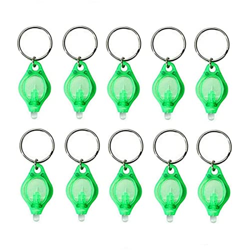 MACHSWON 10 minilaveros con linterna UV para comprobador de dinero, llavero con luz LED, detector de dinero, llavero, luz verde, 10 unidades