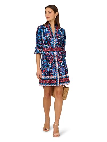 Image of Adrianna Papell Printed Short Flounce Dress