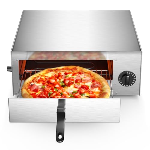 SIMOE Electric Pizza Oven,Indoor Pizza Oven with Handle & Removable Tray and 30mins Timer, Multifunctional Countertop Maker up to 12' for Kitchen, Camping,Party