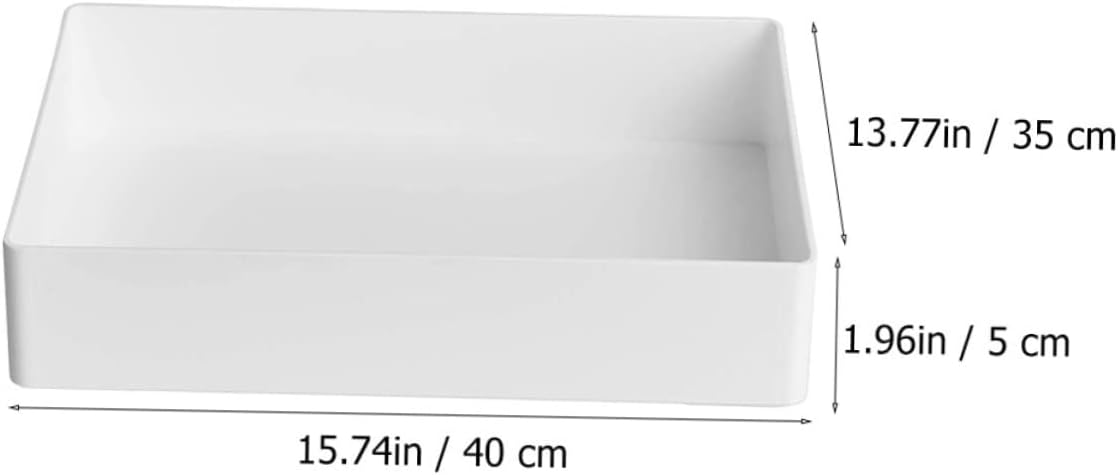 ABOOFAN 1Pc Polypropylene Utility Tray for Laboratory Acid Resistant and Leak Desktop Organizer White Storage Tray for Reagent Bottles and