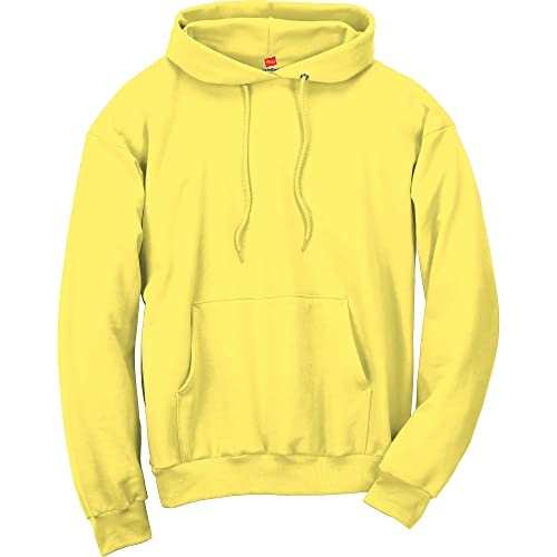 Image of Hanes Men's, EcoSmart, Cotton-Blend Hooded Sweatshirt, Plush Fleece Pullover Hoodie