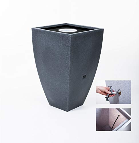 Preisvergleich Produktbild Atlantis Regentonne 209 Liter Komplettset inkl Auslaufhahn und Überlaufset (Schwarz)