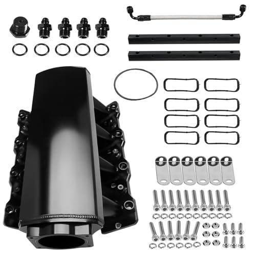 LS LS1 LS2 LS3 LS6 Intake Manifold Compatible for Chevy 4.8L 5.3L 5.7L 6.0L Intake Manifold for LS Cathedral Port Heads 102mm Black