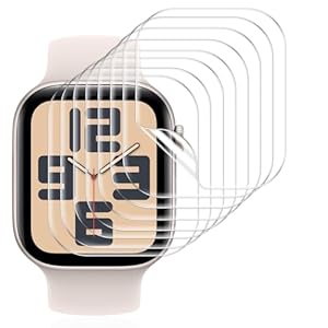 Pnakqil 8 Stück für Apple Watch Series SE3/SE2/SE/6/5/4 40mm Schutzfolie, anzer Schutz Glas für Apple Watch 40mm Displayschutz Flexible TPU, eich HD Anti-Staub Folie Displayfolie Einfache Installation