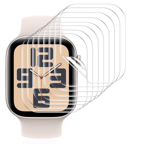 Pnakqil 8 Stück für Apple Watch Series SE3/SE2/SE/6/5/4 40mm Schutzfolie,Panzer Schutz Glas für Apple Watch 40mm Displayschutz Flexible TPU,Weich HD Anti-Staub Folie Displayfolie Einfache Installation