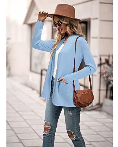 Image of ULTRANICE Cardigan Sweaters Womens Fashion 2025 Spring Lightweight Long Sleeve Casual Tops Clothes Outfits with Pockets
