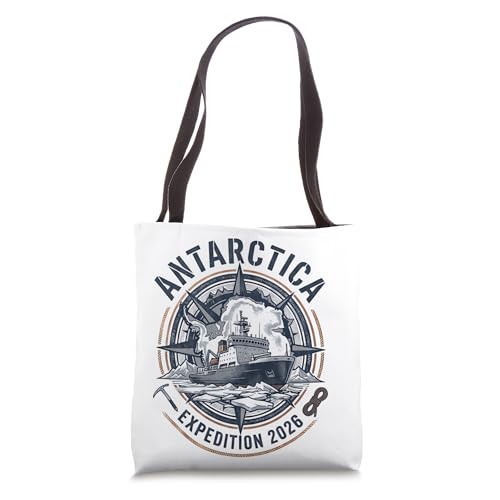 Icy South Pole Map Expedition 2026 Antarctica Tote Bag