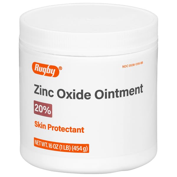 Rugby Zinc Oxide Ointment Skin Protectant - 20% - 16 Oz (1lb) (454 g) (4 Pack)