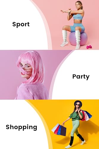 Image of Clothirily Leg Warmers - 2 Pairs Knit Leg Warmers for Women 80s Fashion Long Socks for Sports Party Yoga Winter Accessories