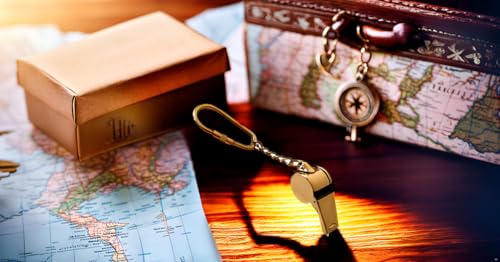 Image of Brass Key Chain- Collectible Marine Nautical Key Rings from Parijat Handicraft, Whistle, Standard
