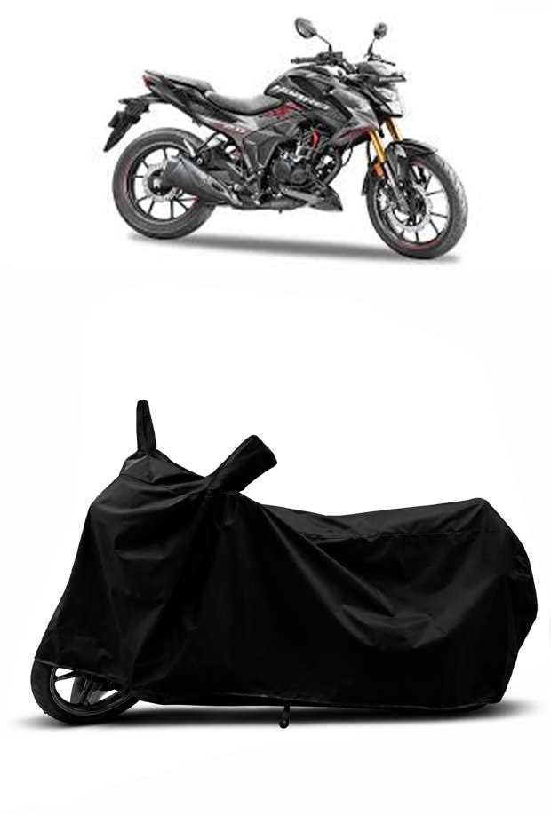 Image of Heavy Duty Waterproof Scooty & Bike Cover for Honda Hornet - UV Resistant, Dustproof & Rain Protection, All-Weather Outdoor Cover for Bikes & Scooty with Buckle Straps