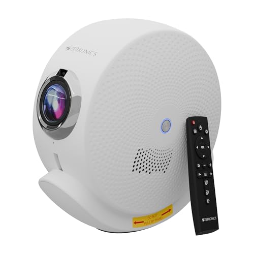 Image of Zebronics Android Smart Projector, 4K UHD Support, 12000 Lumens, 250 inch Screen, 90 Tiltable, Auto Focus & Keystone, OTT Apps (Netflix, Prime, Hotstar), BT v5.4, HDMI, Miracast, WiFi (PixaPlay 38)