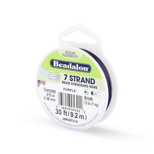 Beadalon 7-Strand Stainless Steel Beading Wire, .015 in / 0.38 mm - Purple