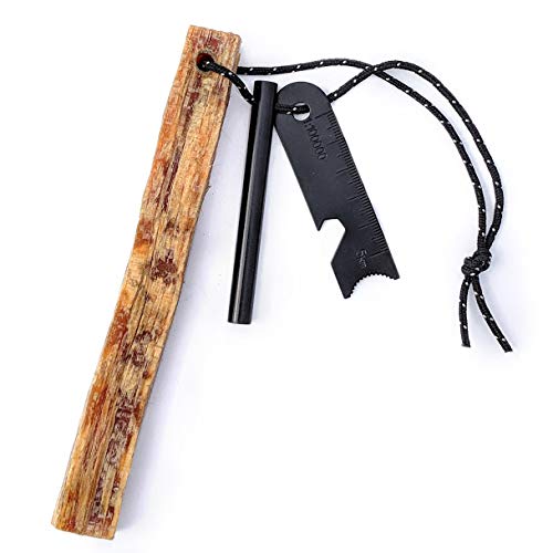 Fire Starting Kit Ferro Rod Fatwood Striker Camping Gear Bushcraft Tactical Gear
