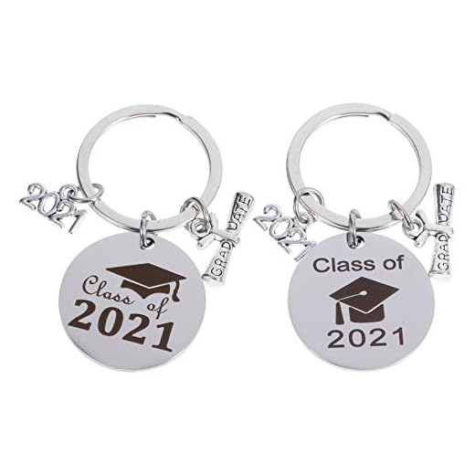 SOIMISS 2St Examen Keychain Klass Av 2021 Grattis Grattis Key Ring Nyckel Hängande För Middle High School College Graduate Studenter Examen Födelsedagen Gåva