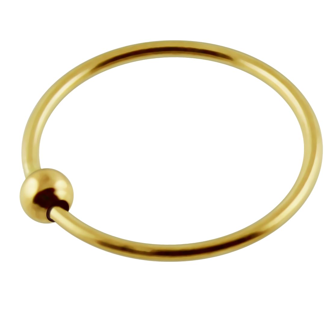 Monster Piercing 9K amarillo oro calibre 22 anillo de perla en cautiverio de la nariz nariz Piercing